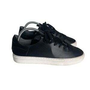 Sam Edelman Leather Sneakers Size 8.5M Black Casual‎ Low Top Comfort
